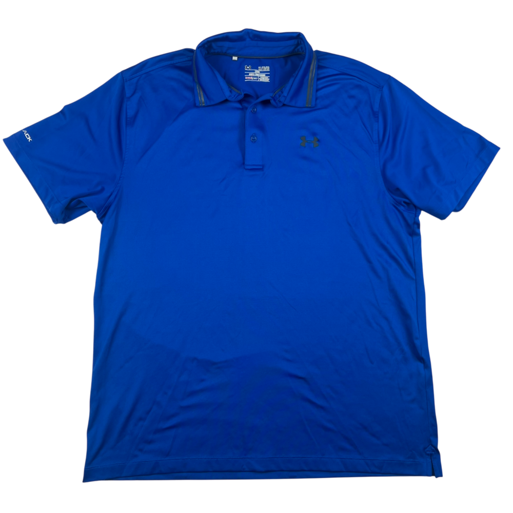 Under Armour Shirt Mens XL Coldblack HeatGear Loose Fit Polo Blue Logo